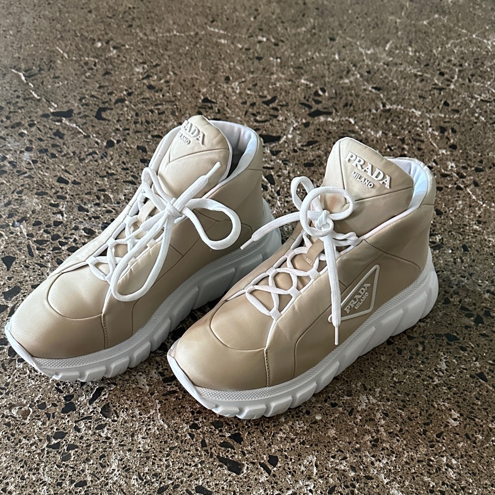 Prada re nylon high top sneakers